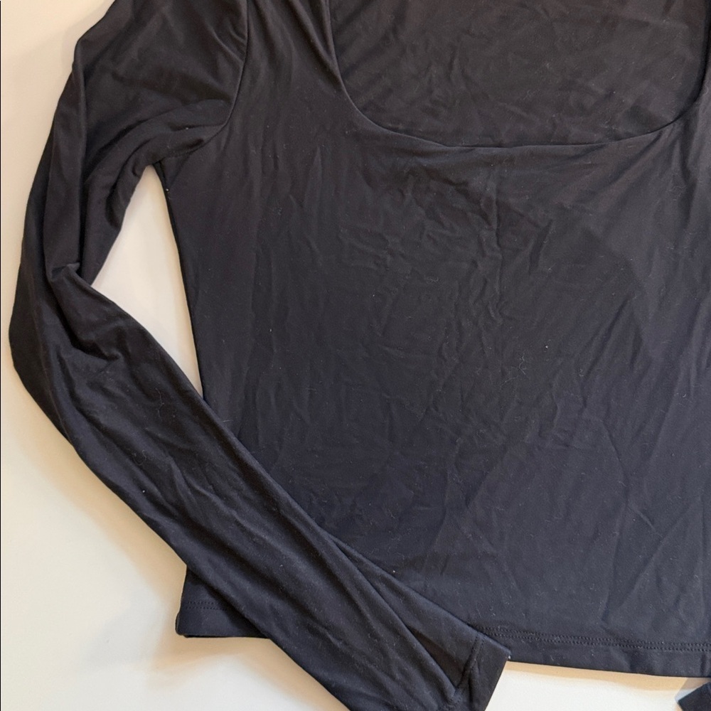 Abercrombie & Fitch Long Sleeve Top Black Size Small - Picture 4 of 6